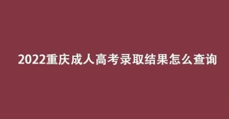 2022年重庆成考录取结果怎么查询？